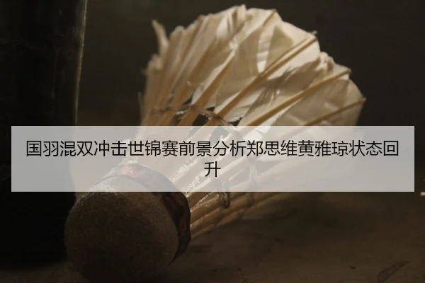 国羽混双冲击世锦赛前景分析郑思维黄雅琼状态回升